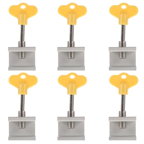 Ipetboom 6 Cerraduras de Seguridad para Ventanas de Aleación de Aluminio Limitador y Bloqueo Protector para Fácil Instalación sin Perforaciones Kit de 6 Unidades para Puertas y