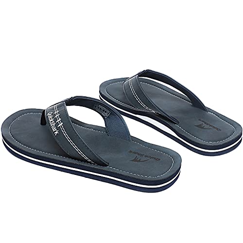 Quickshark Mens Flip Flops Leather Thong Sandals Comfort Summer Beach Slippers Arch Support 1-Blue Size 7 #TOP2