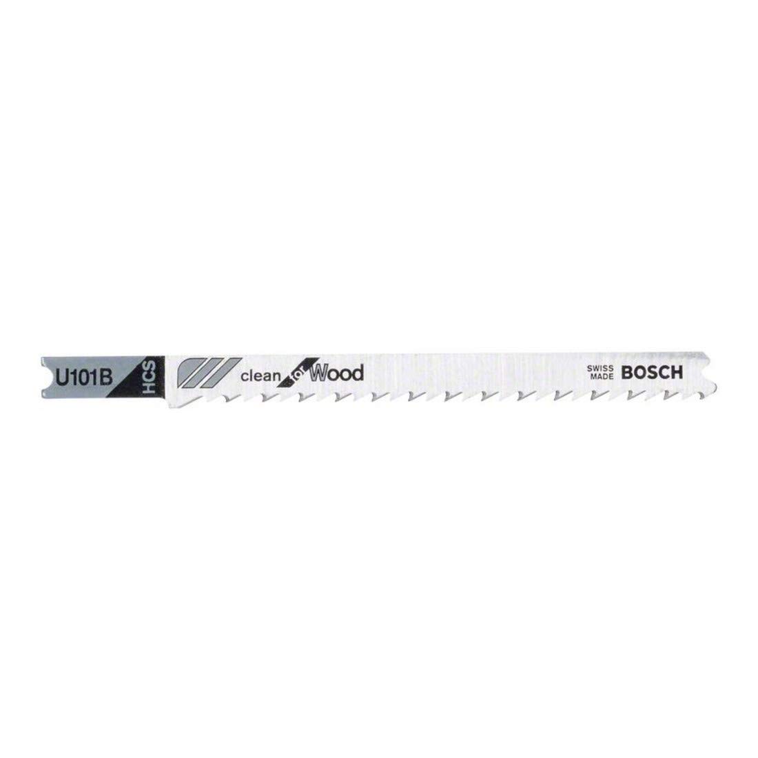 Bosch Accessories Lame de Scie Sauteuse U 101 B HCS, 2.7mm Pas, 100mm Longueur, Lot de 3