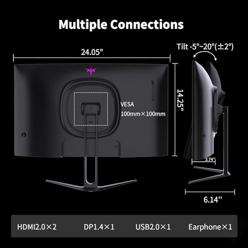 Image of KTC Curved Gaming Monitor, 68.6 cm (27 inch), QHD Resolution 1440p, 144Hz, 1500R Display, Adaptive Sync, HDR400, Contrast 4000:1, Eye Protection, HDMI DP Jack, Supports Mounting