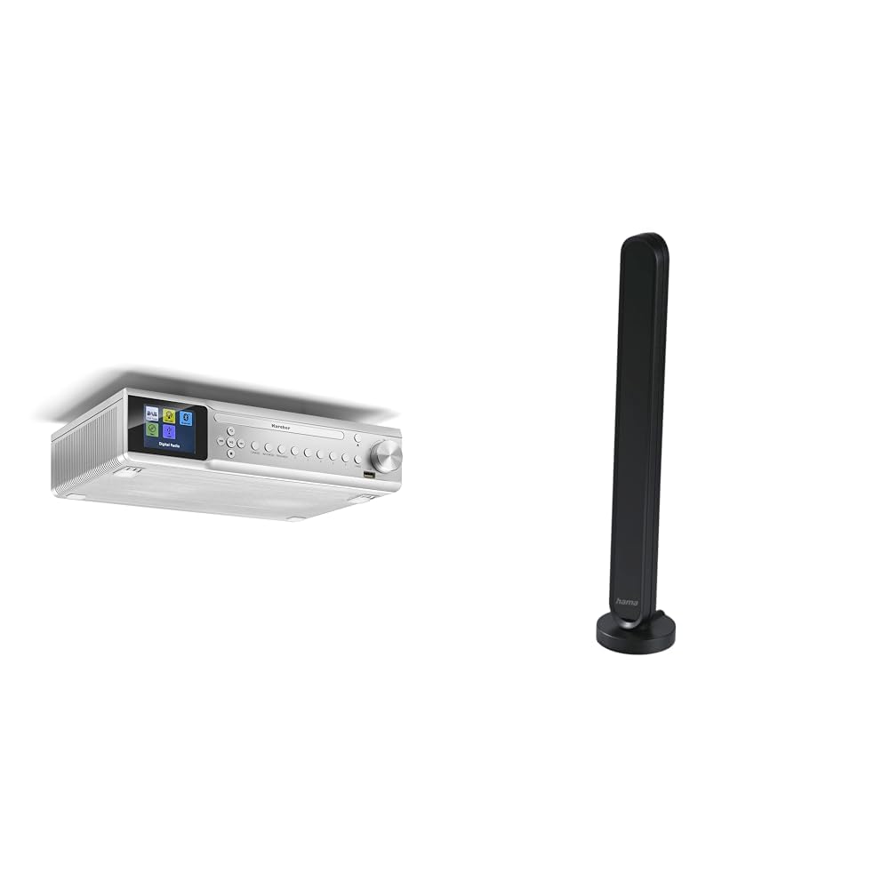 Karcher RA 2060D-S - Unterbau-Küchenradio mit CD-Player, DAB+ / UKW-Radio & Hama DAB-Zimmerantenne für Radio