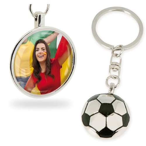 ibera gifts – Porte-Clé Football Personnalisé Demi-Ballon – Porte-Clé Ballon De Foot Avec Photo – Cadeau Fan De Football Original Personnalisé