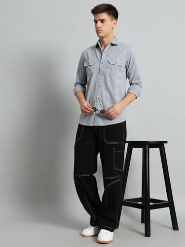 Image of Peppyzone Men's Regular Fit Cargo Shirt