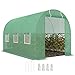Outsunny Serre de Jardin Tunnel Surface Sol 7m² 3,5L x 2l x 2H m châssis Tubulaire renforcé Porte zippée 6 fenêtres enroulables Vert