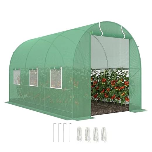 Outsunny Serra da Giardino 3.5 x 2 x 2m Serra con Tetto Arrotondato per Piante Verde