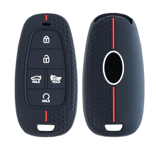 2PCS Silicone Key Fob Cover 5 Buttons Compatible with Hyundai