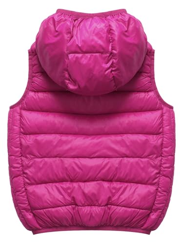 Kids Girls Boys Unisex Thermal Puffer Padded Hooded Vest Sleeveless Zipper Windproof Jackets for Casual Outerwear4