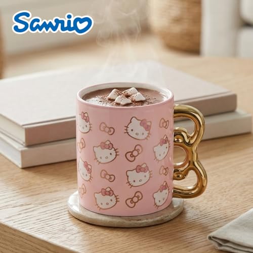 Image of Silver Buffalo Sanrio Hello Kitty Pink Gold, 3D Sculpted Handle Mug, 20oz