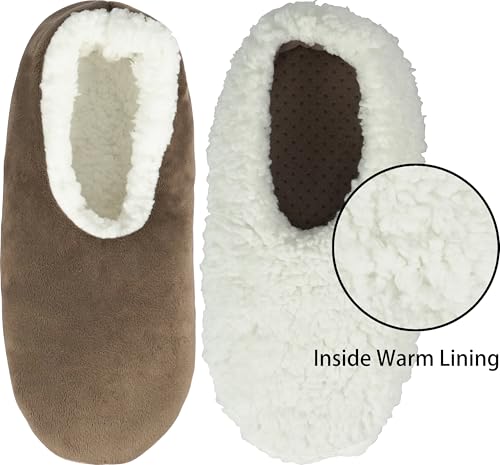 Image of BenSorts Fuzzy Slipper Socks for Women Funny House Slippers with Grips | Warm Cozy Cute Socks Non Slip Gifts Thick Stocking Stuffers Christmas