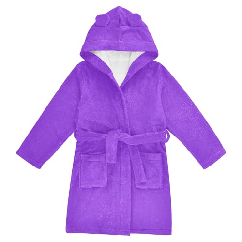 GuoChe Blue Violet Kids Robe Girls Hooded Robe For Kids