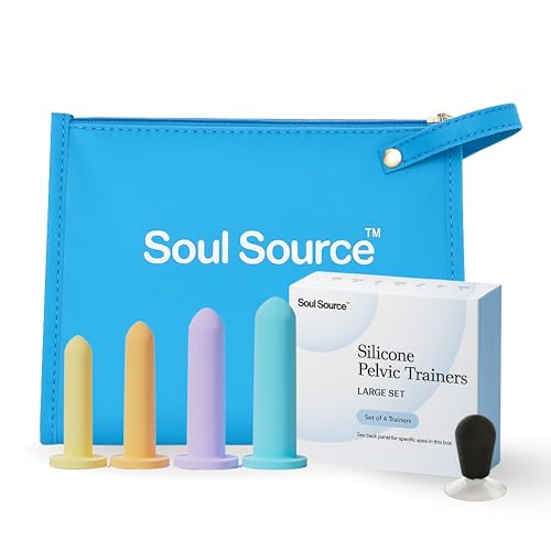 Soul Source | Silicone Wand Set Pelvic Floor Trainer | Progressive Comfort & Strength | Large Sizes 5-8 with Travel Pouch and Handle