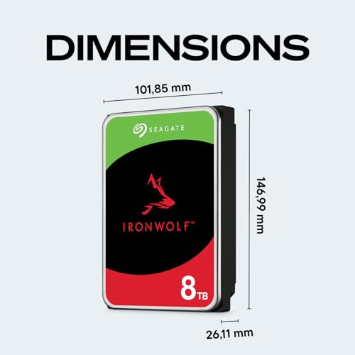 Image of Seagate IronWolf 8TB NAS Internal Hard Drive HDD - 3.5 Inch SATA 6Gb /s 7200 RPM 256MB Cache for RAID Network Attached Storage - Frustration Free Packaging (ST8000VNZ04 /N004)