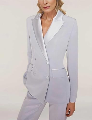 Caodip Women's Champagne Business Pant Suit Set | Size 8 Professional Two-Piece Blazer Outfit - Image 3