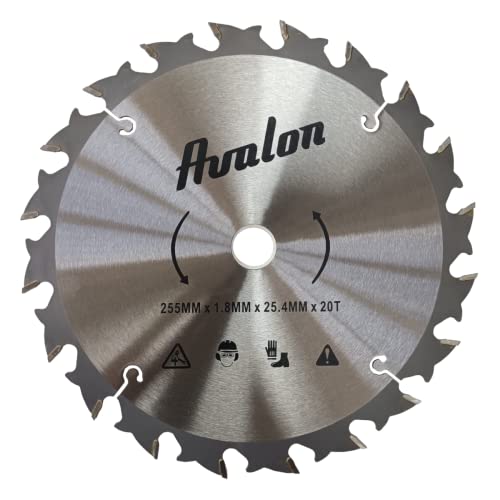 Avalon PRO - Disco de 20 Dientes Profesional para Desbrozadora, Cuchilla Especial para Tallos Leñosos 255 x 1,8, longitud del diente de widia de 11 mm