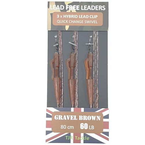 TJR Tackle Girelle ibride senza piombo a cambio rapido 27,2 kg test per la pesca alla carpa (marrone ghiaia)