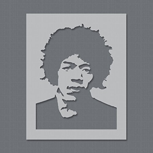 Jimi Hendrix Stencil | Reusable Home Wall Decor & Art Stencil | Paint Bespoke Decoration onto Walls, Fabrics, Furniture and More (M/ 26x34cm)