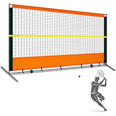 ORIENGEAR Tennis Rebound Practice Wall - 12ft x 6ft Rebounder Net for Tennis & Racquet Sports Ball & Pickleball, Training Tennis Backboard Net for Court Backyard and Indoor & Outdoor Training Cover