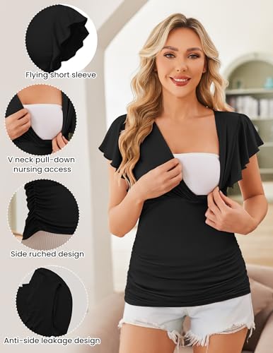 30% Off Ekouaer Maternity & Nursing Tops 3 Pack - Image 4