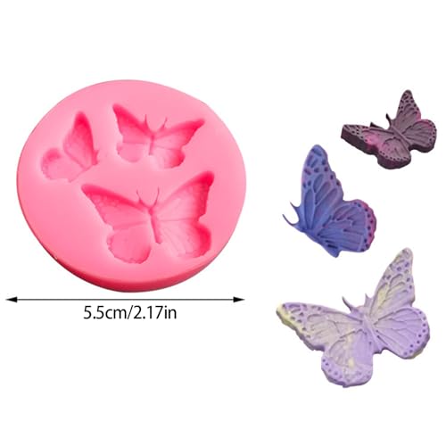 Set de 4 moldes de silicona mariposa para repostería miniatura 3