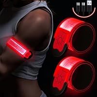 Mizikuu Lot De 2 Bracelets LED Rechargeables Bracelet Lumineux à