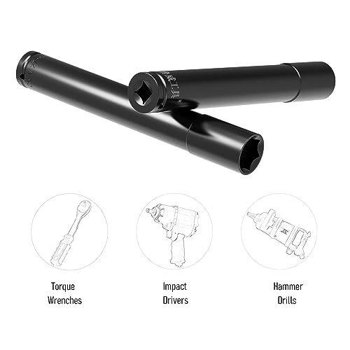 Image of 1 /2 Inch Drive by 27mm Deep Impact Socket, Heat-Treated CR-V Steel 8 Inch Length, 6-Point Metric Sizes