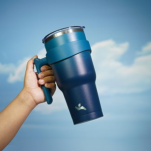Image of Konokyo 30 oz Tumbler with Handle and Straw, Insulated Travel Mug