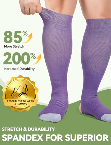 Plus Size Compression Socks for Women & Men Wide Calf, 20-30mmhg Knee High Stockings for Pregnancy, Nurse, Travel4