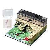 3D メモ帳カレンダー - 表示ボックス付きメモ帳 |紙のメモを剥がす、メモ帳の紙の彫刻、組織のメモをとる毎日のスケジュール管理用の卓上時計カレンダー セット