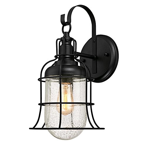 Westinghouse Lighting 6347100 Tavern One-Light Outdoor Wall Fixture, Textured Black Finish with Clear Seeded Glass Westinghouse Lighting 6347100 Tavern One-Light Outdoor Wall Fixture, Textured Black Finish with Clear Seeded Glass
