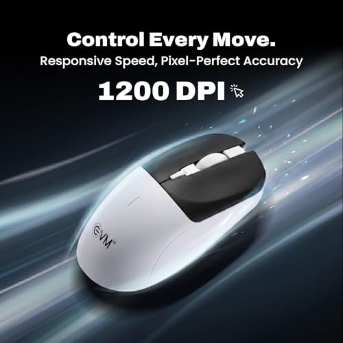 Image of EVM 2.4GHz Wireless Mouse with USB Receiver | 1200 DPI Optical Sensor | 4 Keys Ergonomic Mouse | Smooth Tracking | Wireless Mouse for Laptop, Desktop & Mac | EWLM-630-Black