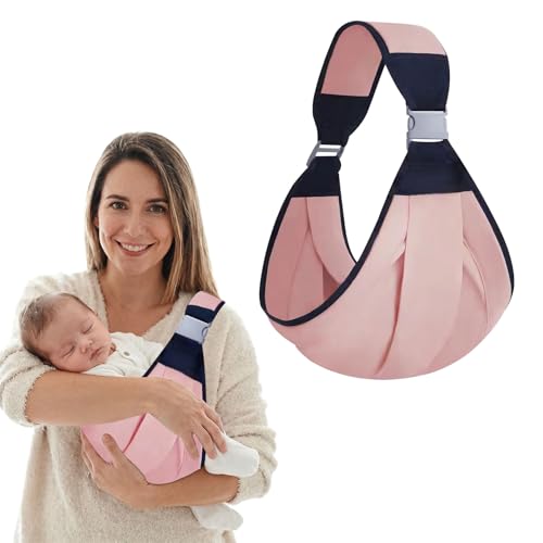 Baby Carrier with Adjustable Sling Baby Sling Carrier Toddler Carrier Toddler Sling Carrier Baby Child Carrier Slings for Daily Outings, Hiking, and Hands-Free Parenting(Pink)
