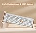Keychron K10 HE QMK Wireless Gaming Custom Mechanical Keyboard, 2.4 GHz/Bluetooth/Wired Full-Size Hot-Swappable Programmable RGB Backlit Gateron Magnetic Switches for Mac Windows, Wood Frame-White