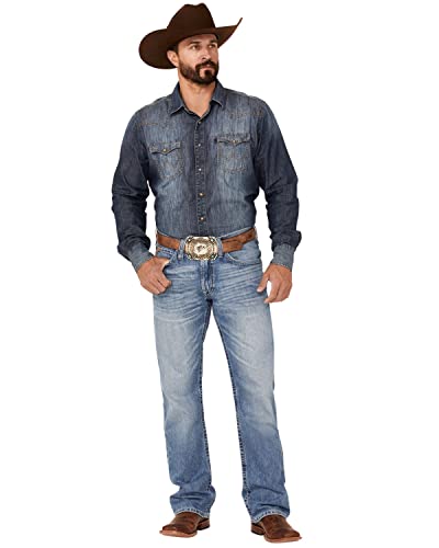 ARIAT Men's M4 Dallas Goldfield Light Wash Relaxed Bootcut Jeans Blue 31W x 38L US - Main Image