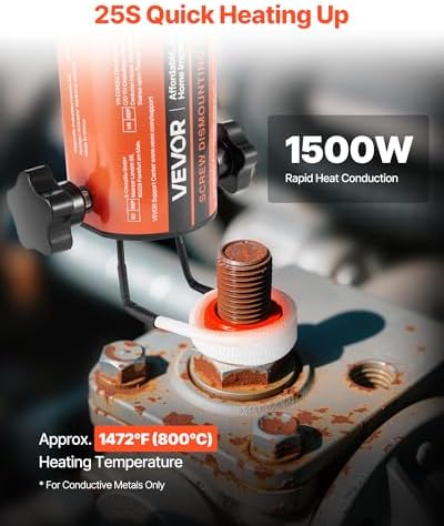 Bild 1 - VEVOR Induktionsheizgerät zum Entfernen von Schrauben, 1500 W, magnetisches Induktionsheizgerät-Set, Heizgerät zum Entfernen von rostigen Schrauben, Autowerkstatt-Reparaturwerkzeuge mit 8 Spulen