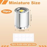 Lot 10 miniaturowych żarówek LED do domku dla lalek, mała żarówka z baterią, mikro LED do dekoracji na przyjęcia, witryn, majsterkowania, oświetlenia domku dla lalek (ciepła żółć)