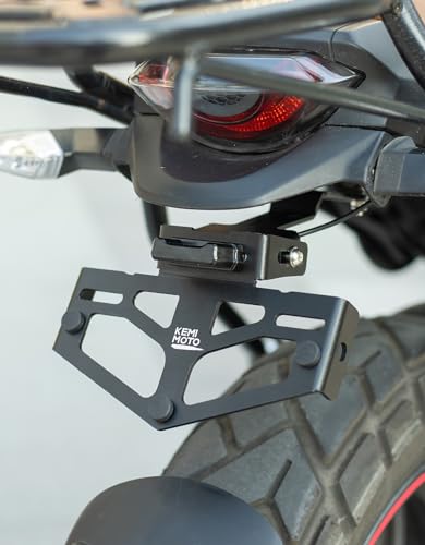 KEMIMOTO Universal Motorcycle License Plate Bracket with LED Light Aluminum Fender Eliminator Kit Tail Tidy License Plate Holder Mount - Thumbnail 7