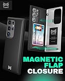 TORU CX HYBRID for Samsung Galaxy S24 Ultra Wallet Case | Dual Layer Slim Protective Hard Cover with Hidden 2-Credit Card Slot Holder - Black - Image 4