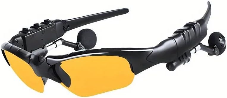 UV Resistant Sport Sunglasses with Wireless Headset Enhance Outdoor Experience (Yellow Lenses)