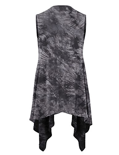 Image of Made By Johnny Women's Lightweight Sleeveless Cardigan - Draped Open Front Vest with Asymmetrical Hem