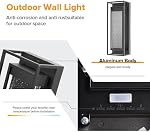 LUTEC Accessoires muraux extérieurs, 5 Température de couleur Porch Light Wall Sconce avec verre bulle cristal, Lanternes extérieures étanches, Lumières extérieures modernes pour garage porte avant maison, noir