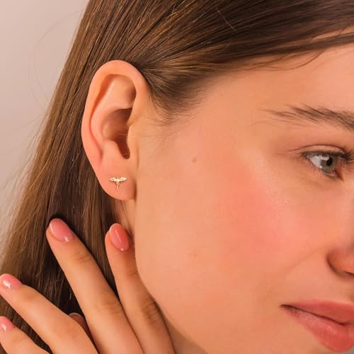 Flat Back Earrings - 14k Gold Plated Coconut Tree,Baseball Dinosaur,Dragon,Pterosaur,Cowboy Boot,Shark,Earrings for Women Gifts2