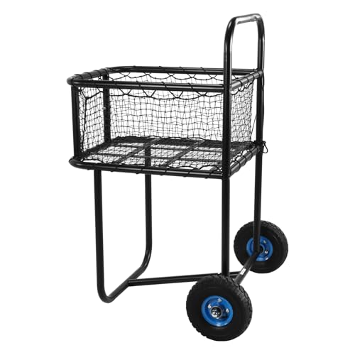 Portable Tennis Ball Hopper with Wheels Tennis Ball Basket Holds Hundreds of Balls Suitable for Softball & Baseball
