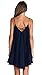 Chamllymers Women's Nightgowns Chiffon Sleep Lingerie Full Slips Sleeveless Nightshirts Pajama Dress Navy XL