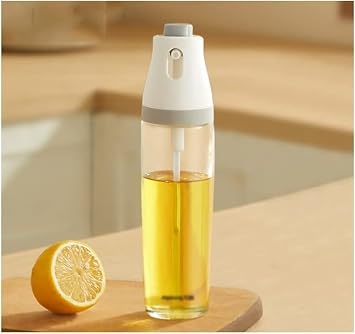cooking oil spray bottle,oil spray bottle,Oil Spray Bottle Kettle Kitchen Glass Salad Barbecue Baking Oil Dispenser Replenishable Vinegar Sprayer Cooking Simple, Bianco