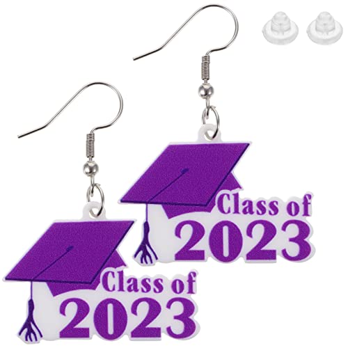 ABOOFAN 1 Par 2023 Pendientes De La Temporada De Graduación De Graduación Para 2023 Pendientes De Niña Pendientes De Mujer Bisutería Decorar Púrpura Colgar Perder Acrílico