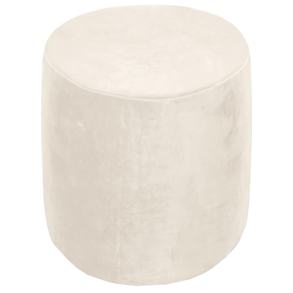 Round Ottoman Slipcover Cover Velvet Small/Large Footstool Protector Covers Stool Ottoman Covers Stretch with Elastic Bottom, Feature Textured Checked Fabric Machine Washable(#21,Diameter:85cm)