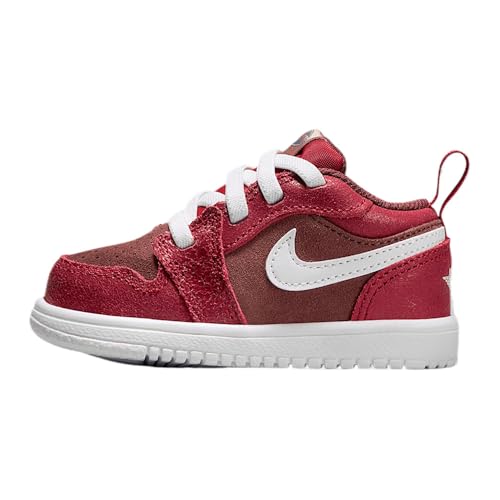 Jordan 1 Low Alt SE Baby/Toddler Shoes (HF3203-200, Dark Pony/Varsity Red/Metallic Gold/White)