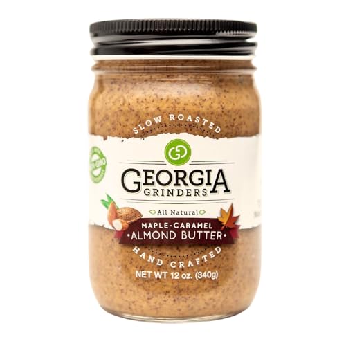 Image of Georgia Grinders Maple - Caramel Almond Butter Creamy Gourmet Nut Butter Spread, Non-GMO, Gluten Free, No Palm Oil, No Added Sugar, Vegan Friendly, 12 Ounce (1 Pack)