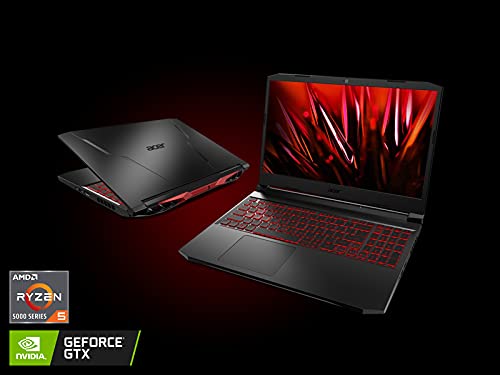 Acer Nitro 5 AN515-45-R83Z Gaming Laptop, AMD Ryzen 5 5600H Hexa-Core Processor | NVIDIA GeForce GTX 1650 | 15.6" FHD 144Hz IPS Display | 8GB DDR4 | 256GB NVMe SSD | WiFi 6 | Backlit Keyboard - Notebook - Immagine 1