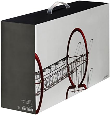 Premier Housewares 2 Tiers Dish Drainer / Dish Rack / Sink Drainer / Draining Rack / Removable Tray / Cutlery Drainer / Cup Holder - Red